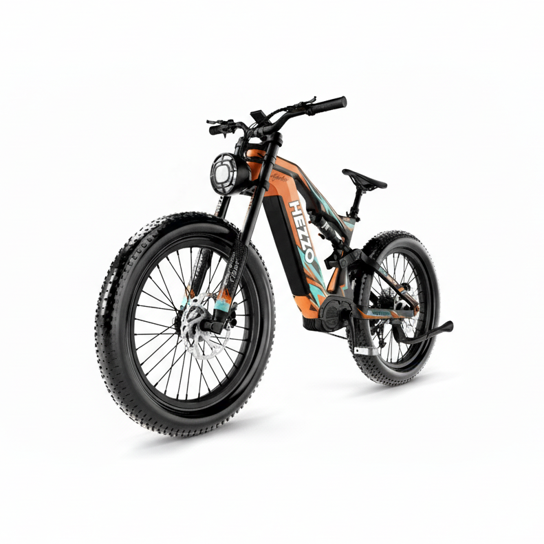 Premium Carbon Fiber Fat Tire eMTB with Bafang Mid-Drive Motor & 52V Samsung Battery