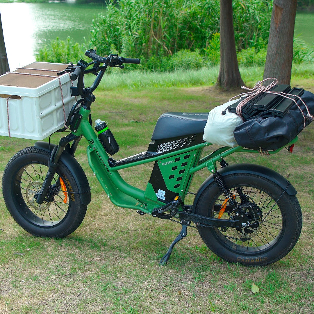 120 Miles Long Range Fat Tire Electric Bike for Adults, 750W Camping Ebike with 1500W Peak Motor