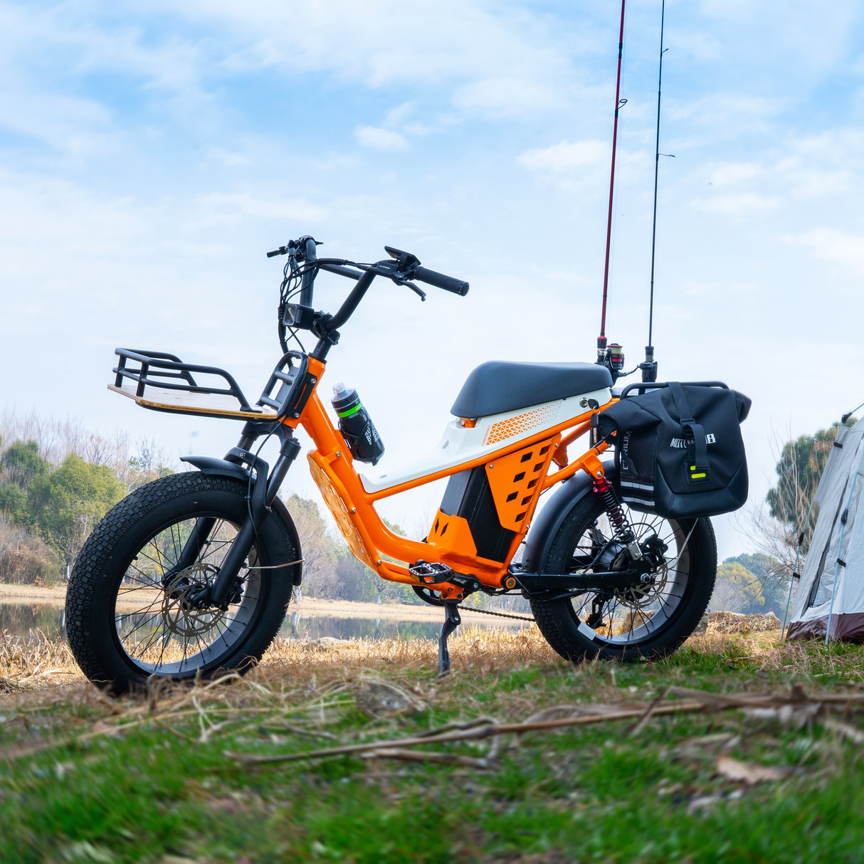 48V 50Ah Long Range Fat Tire Electric Bike for Adults, 750W Camping Ebike with 1500W Peak Motor