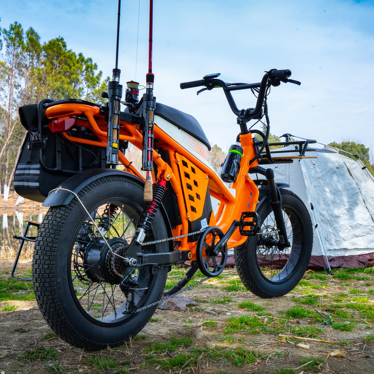 48V 50Ah Long Range Fat Tire Electric Bike for Adults, 750W Camping Ebike with 1500W Peak Motor