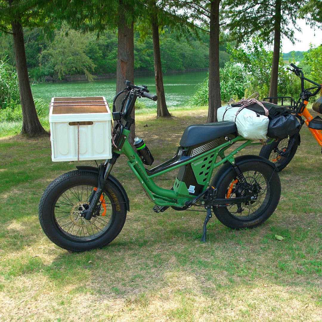 120 Miles Long Range Fat Tire Electric Bike for Adults, 750W Camping Ebike with 1500W Peak Motor