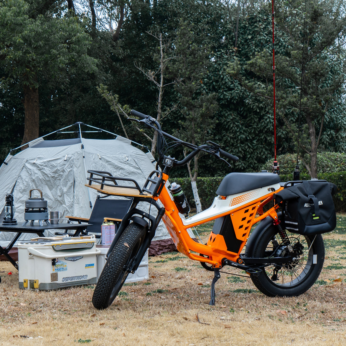 48V 50Ah Long Range Fat Tire Electric Bike for Adults, 750W Camping Ebike with 1500W Peak Motor