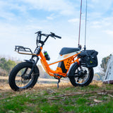 48V 50Ah Long Range Fat Tire Electric Bike for Adults, 750W Camping Ebike with 1500W Peak Motor
