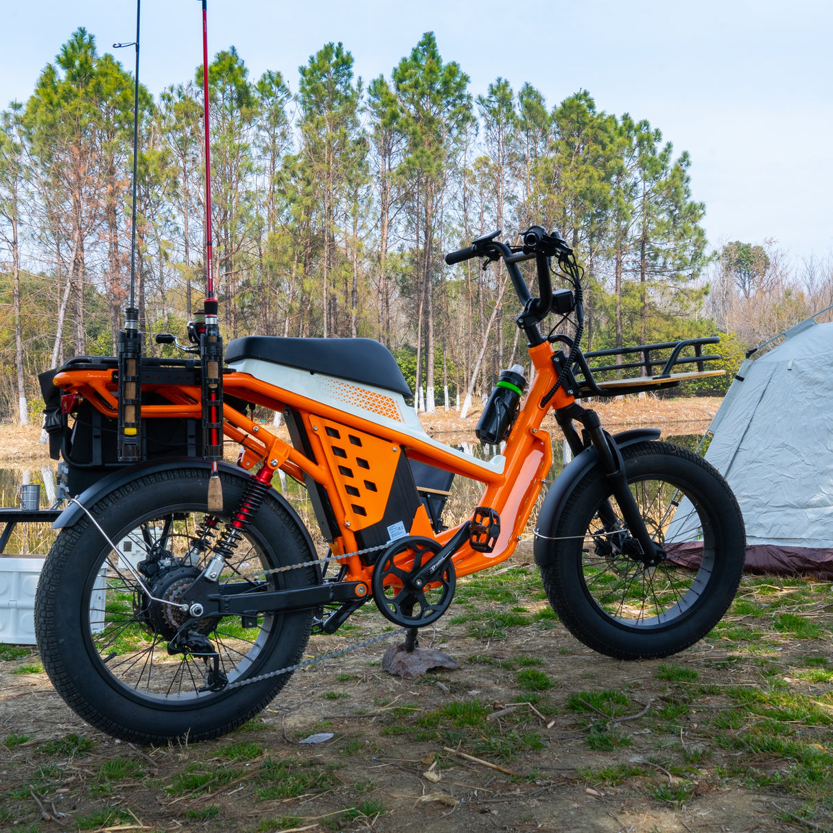 48V 50Ah Long Range Fat Tire Electric Bike for Adults, 750W Camping Ebike with 1500W Peak Motor