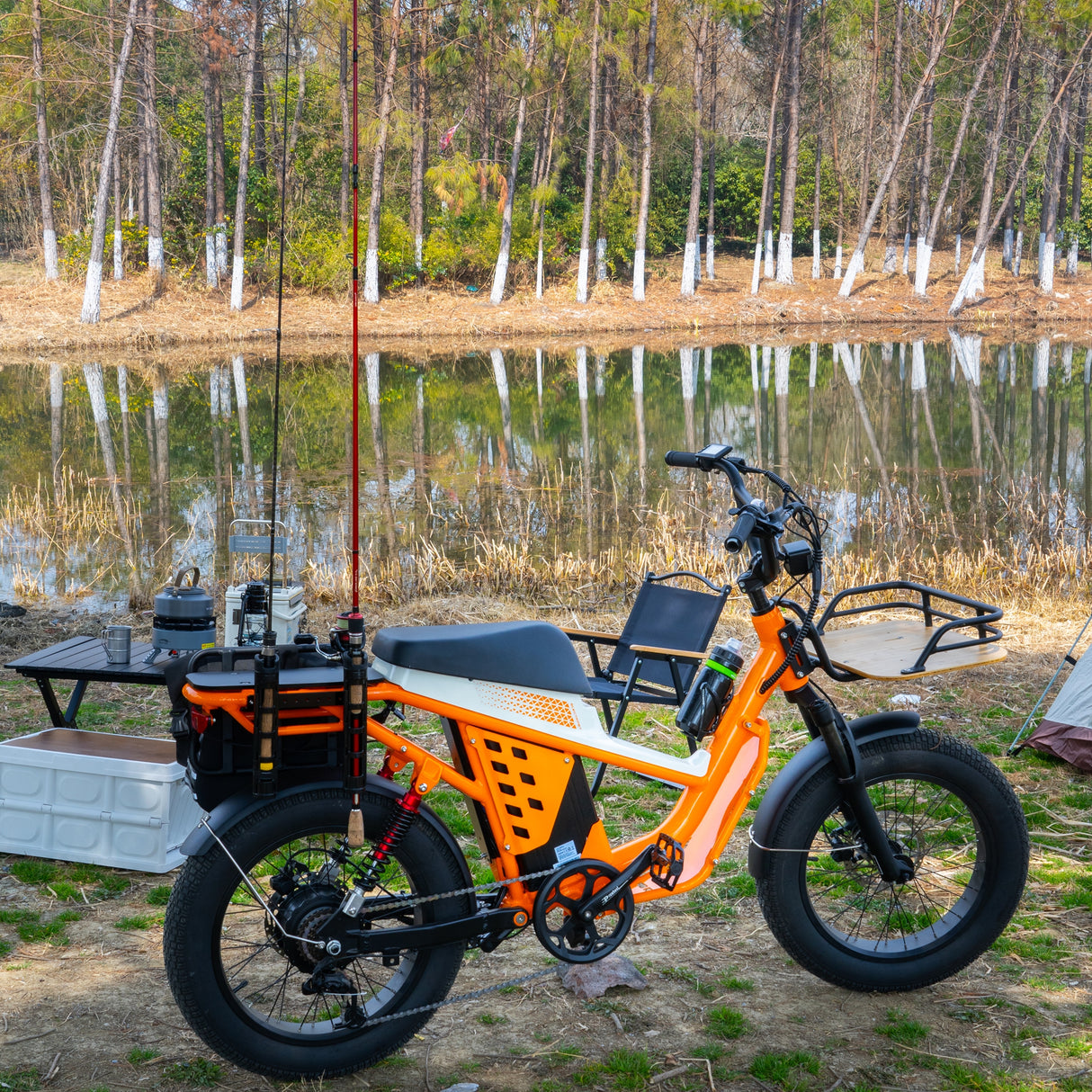 48V 50Ah Long Range Fat Tire Electric Bike for Adults, 750W Camping Ebike with 1500W Peak Motor